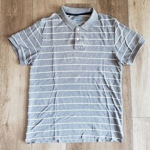 Old Navy Men's Large "The Classic Polo" Striped Button Neck Short Sleeve Shirt